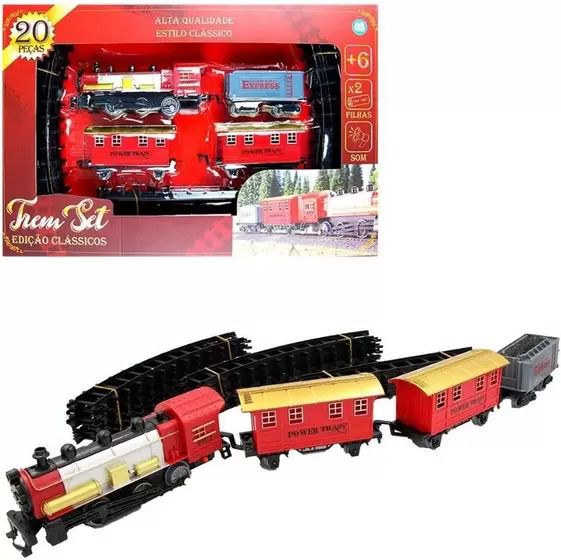 Trem Brinquedo Locomotiva Trenzinho Infantil Vermelho