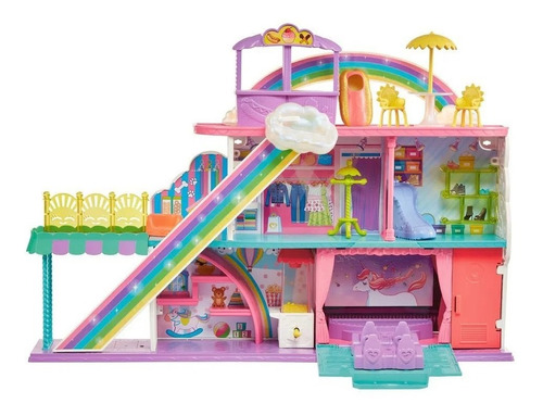 Polly Pocket Sweet Adventures Rainbow Mall Playset ...