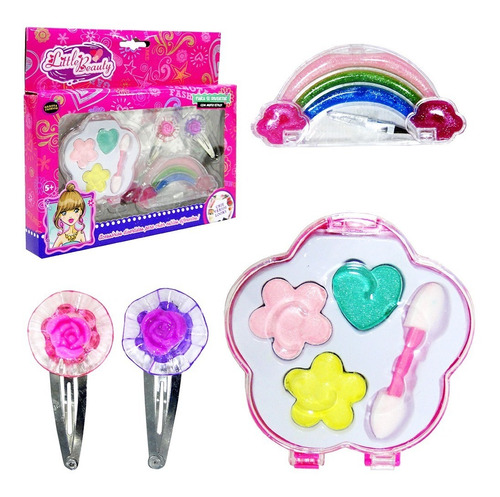 Kit Estojo De Maquiagem Infantil Boneca Com 16 Itens