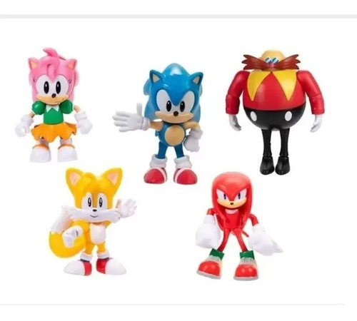 Boneco Action Figure Sonic Hedgehog Knuckles Tails C/caixa