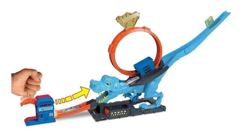 Pista Hot Wheels City Lançador Dinossauro T Rex - Mattel