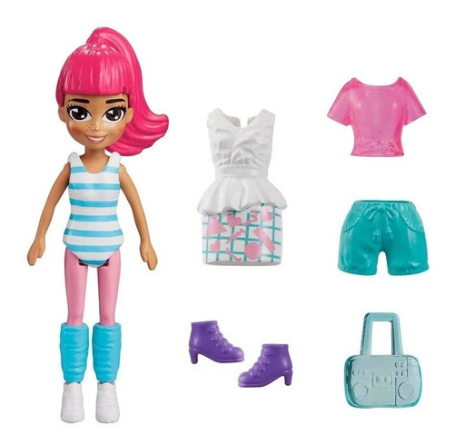 Boneca - Polly Pocket - Conjunto de Looks Rosa - MATTEL - Boneca