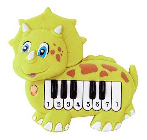 Teclado Pianinho Infantil Musical De Dinossauro Amarelo