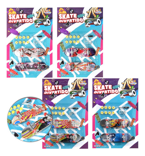 3 Skates De Dedo Kit Radical Com Acessórios Skate