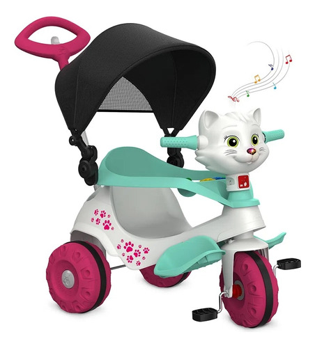 Triciclo Infantil Bandeirante Mototico Função Passeio Rosa