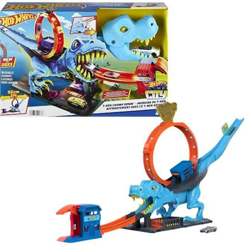 FIZ UM PARQUE DOS DINOSSAUROS COM PISTAS HOT WHEELS. OS CARRINHOS