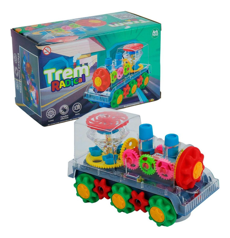 Trenzinho Luz E Som Bate Volta Trem Locomotiva Brinquedo