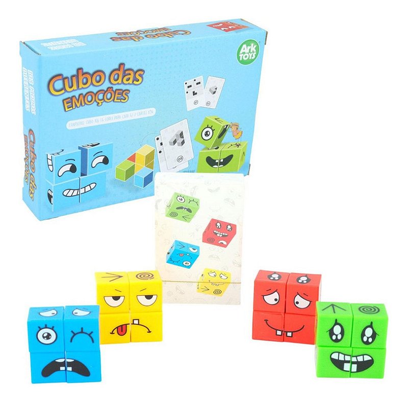 Jogo Educativo Cubo Das Emoções Monta Cara Expressão Faces