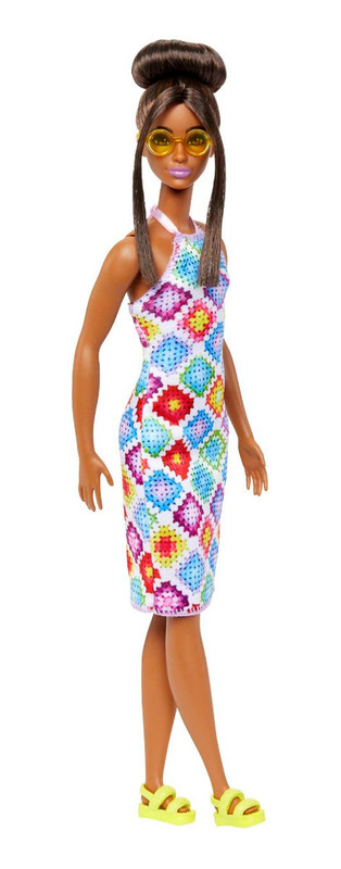 Roupa para boneca Barbie em crochê - vestido frente única