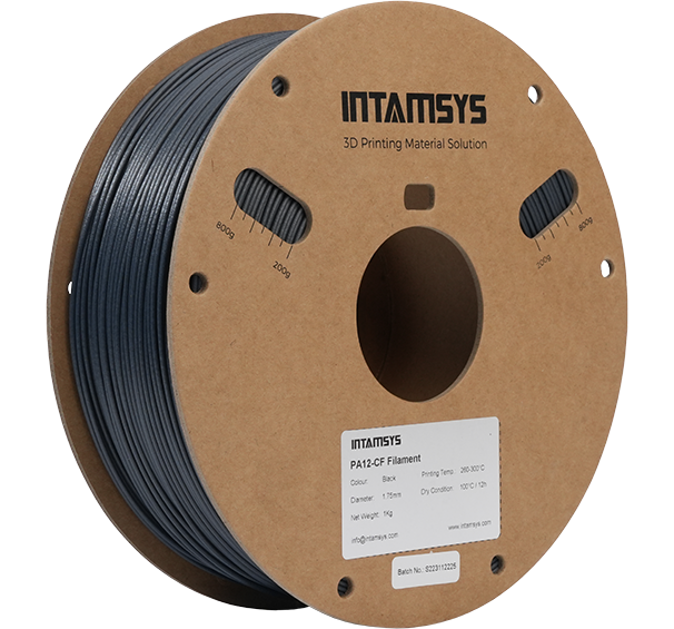 Filamento PA12-CF Intamsys 1,75MM cor preto (rolo de 01kg) - 3BE