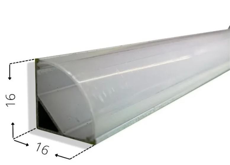 KIT - Perfil aluminio TEITO para tiras LED, 1 metro, blanco - LED