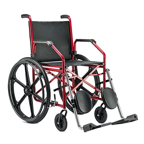 Cadeira de rodas 1012 c/ Elevação Vinho 45cm - JAGUARIBE