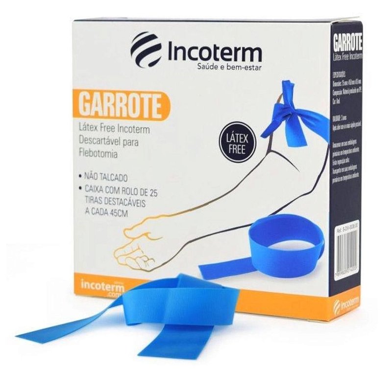 Garrote Latex Free Descartável Para Flebotomia Incoterm