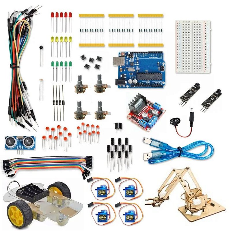 Kit Arduino Robótica - Eletrogate | Arduino, Robótica, IoT, Apostilas e Kits