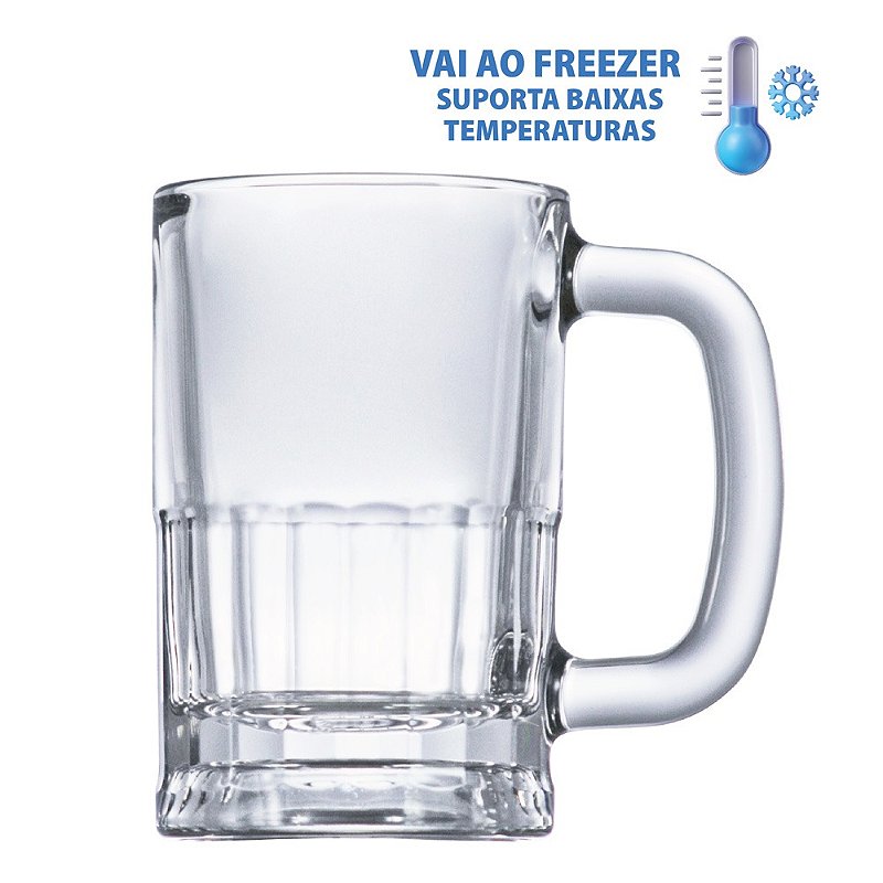 Caneca Chopp 355 Ml Modelo Outback - Vidro Temperado Cx Com 12 Pç