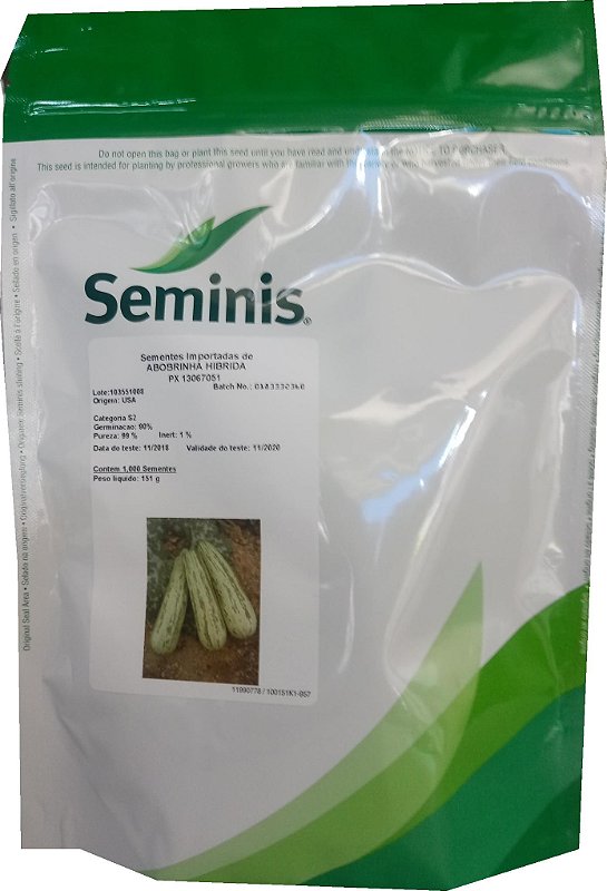 Semente Abobrinha Italiana Hib Px 7051 Envelope 1000 Sementes