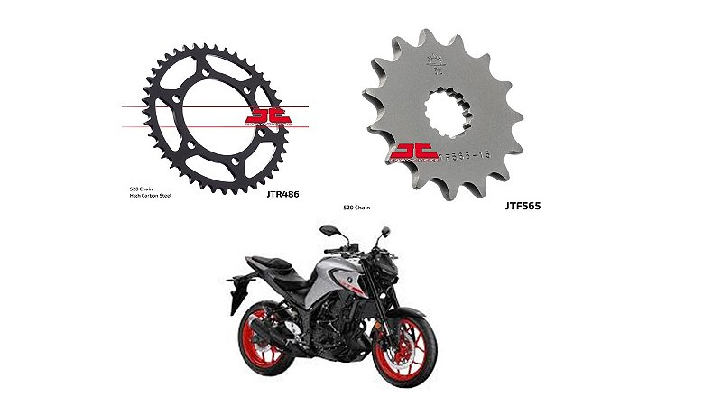 Coroa e Pinhão JT Sprockets Yamaha MT03 R3 - Modena