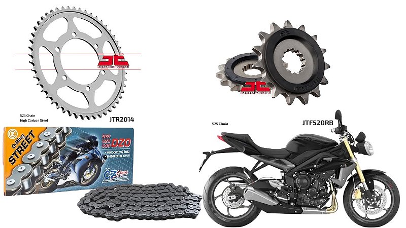 Kit transmissão Triumph Street Triple 675 - Modena Kit transmissão Triumph Street Triple 675 - Modena