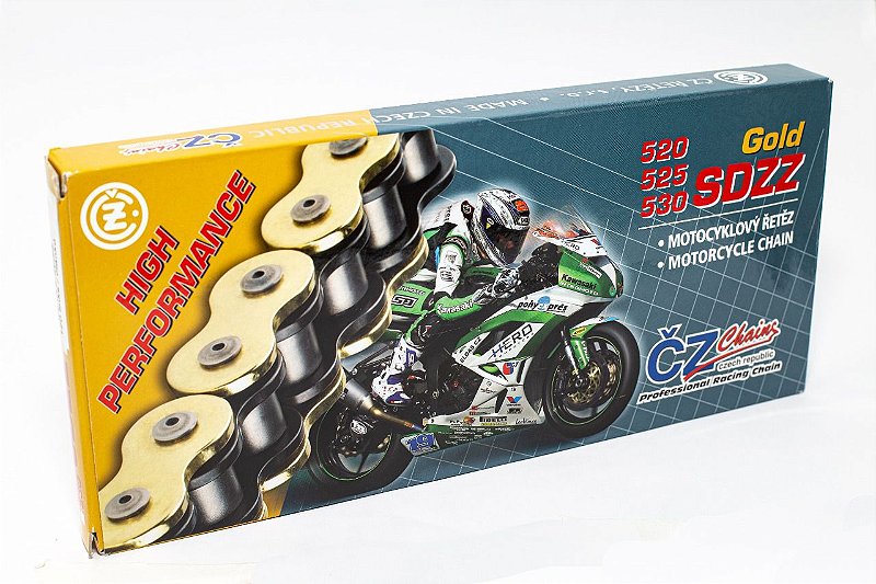 Corrente CZ Chains 525 X 120 SDZZ Gold com retentor em 