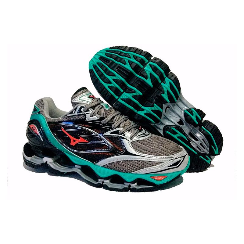 mizuno wave cinza e verde