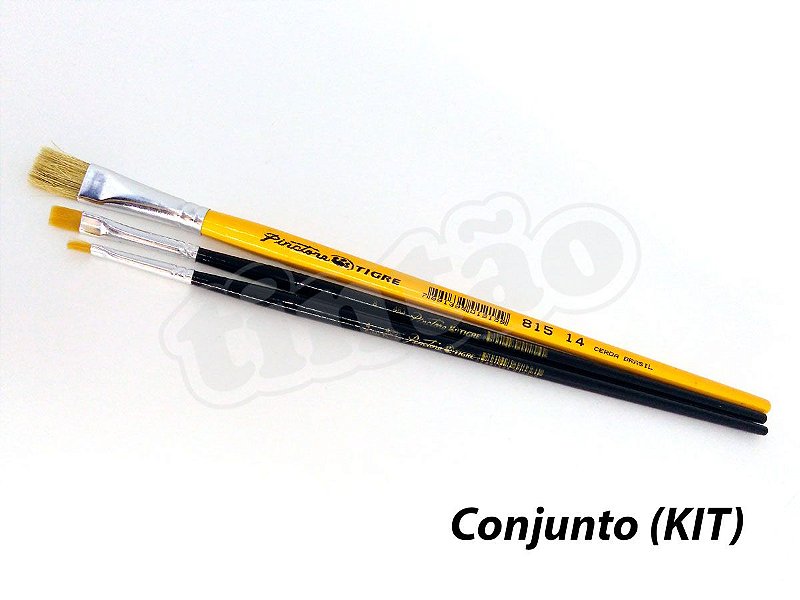 Kit para Pintura em Tecido e Artesanato 6216 - 3 pincéis (Pinctore/TIGRE)