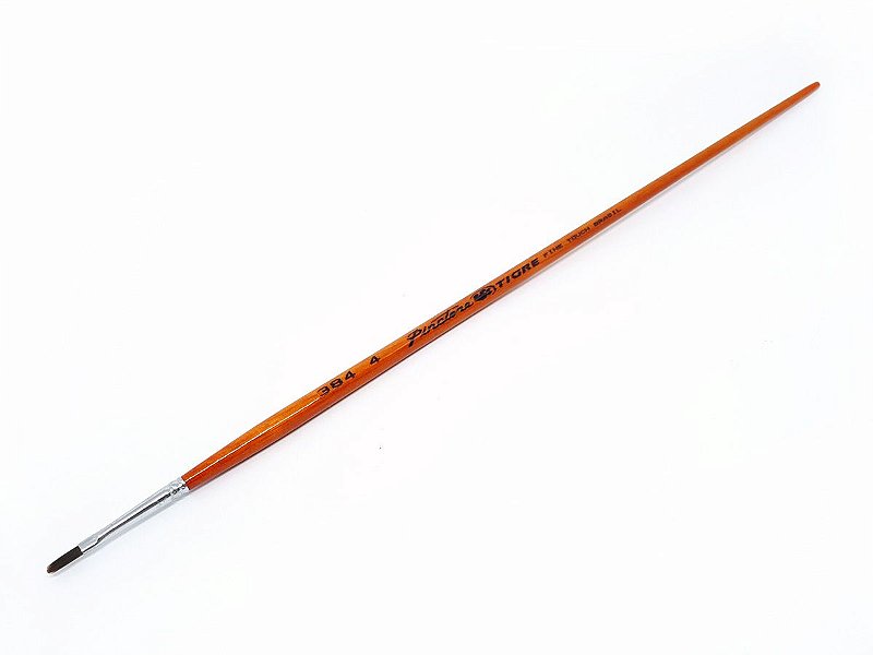 Pincel 384 Filbert (Língua de Gato) Sintético Marrom, Cabo Extra Longo (Pinctore/TIGRE)