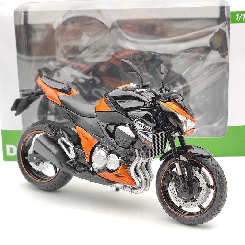 Miniatura Kawasaki Z800 2014 Laranja Automaxx 1:12 - 18 cm