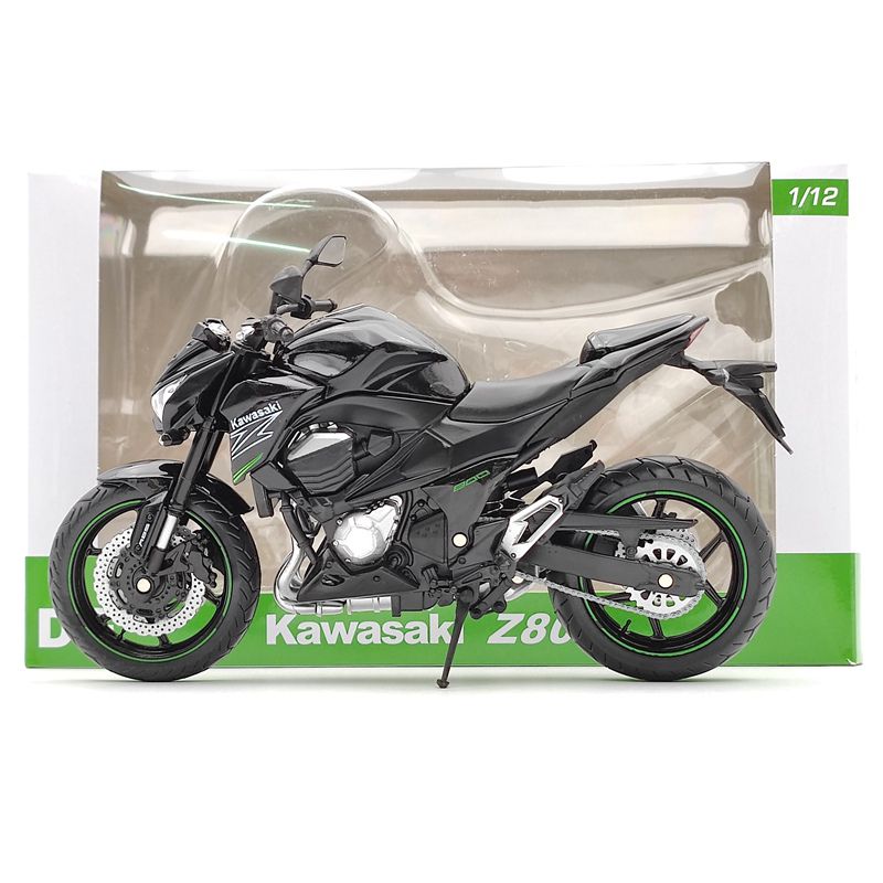 Miniatura Kawasaki Z800 Preto 2014 Automaxx 1:12 - 18 cm