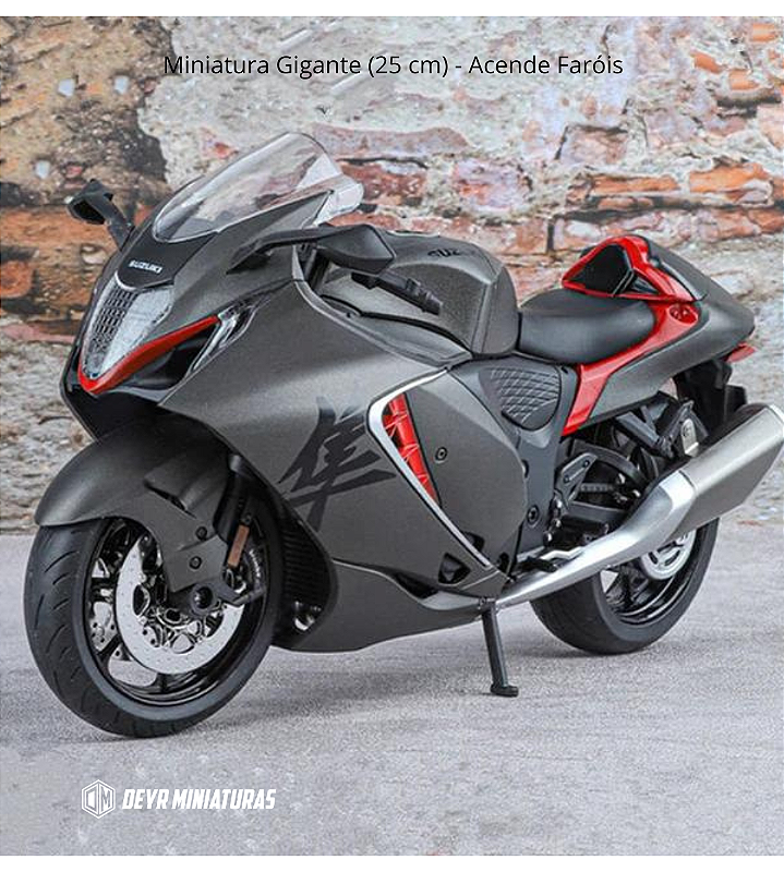 Miniatura Gigante Suzuki Hayabusa 2023 Cinza Trovão - Acende