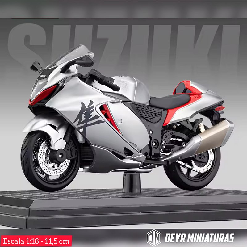 Miniatura Suzuki Hayabusa 2023 Cinza Escala 1:18 - Miniaturas de