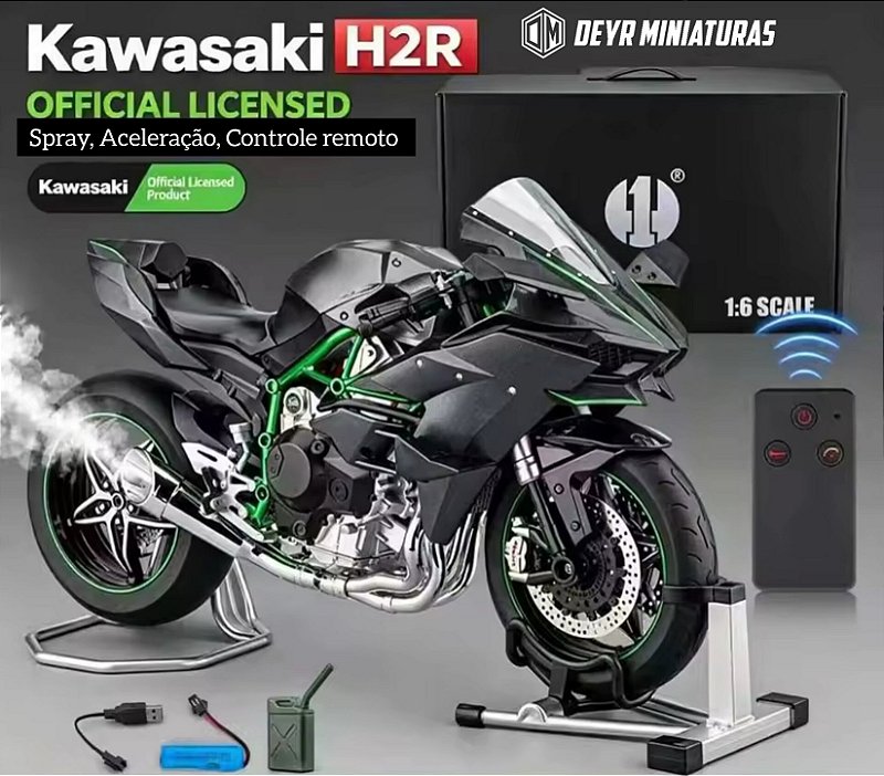 Miniatura Kawasaki Ninja H2R Escala 1:6 (34 cm) Controle Remoto