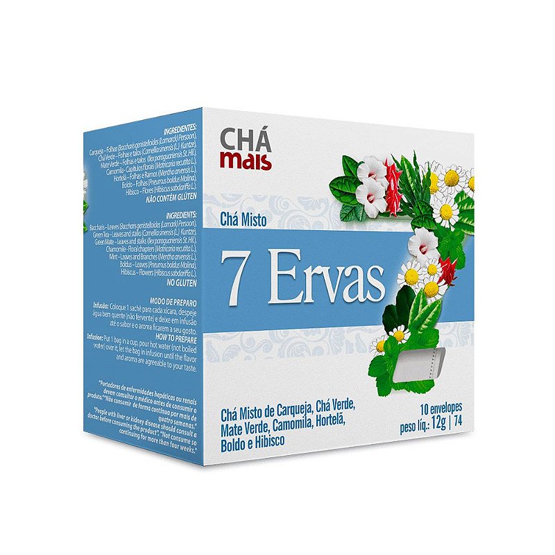 Chá Misto De 7 Ervas Chá Mais 10 Envelopes - Vivamus Mais Suplementos  Vitamínicos I Loja Virtual