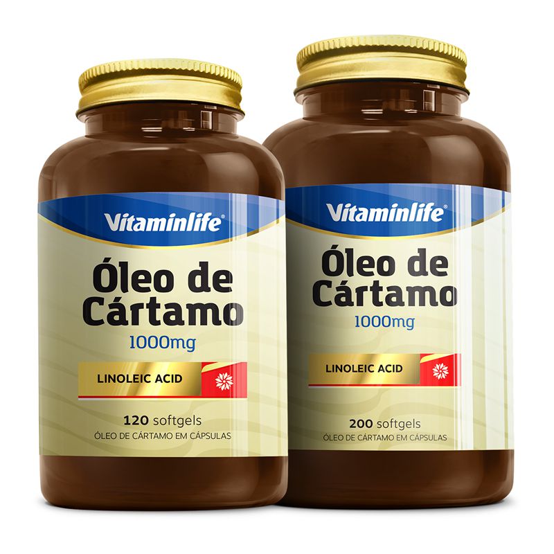 Óleo de Cártamo 1000mg - 120 cápsulas - Vitaminlife - Vittalive:  Longevidade com saúde e bem-estar.