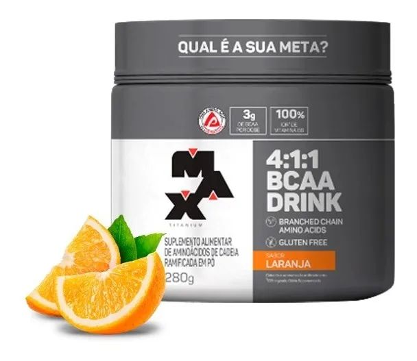 BCAA DRINK 4:1:1 280G LARANJA MAX TITANIUM