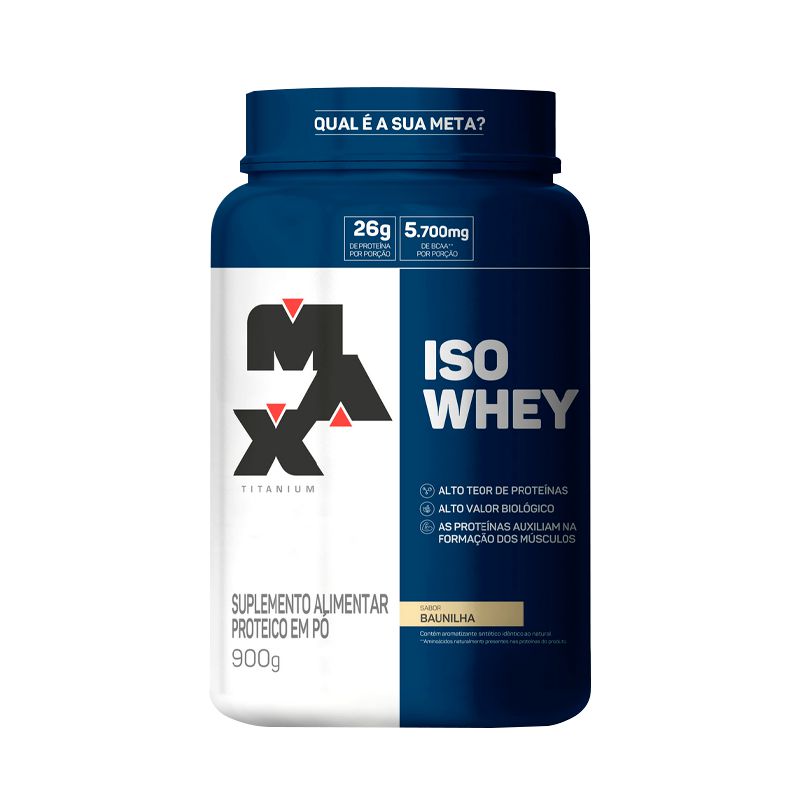 Kit 1x 100% Whey Protein Refil (900g) Max Titanium + 2x Pasta de