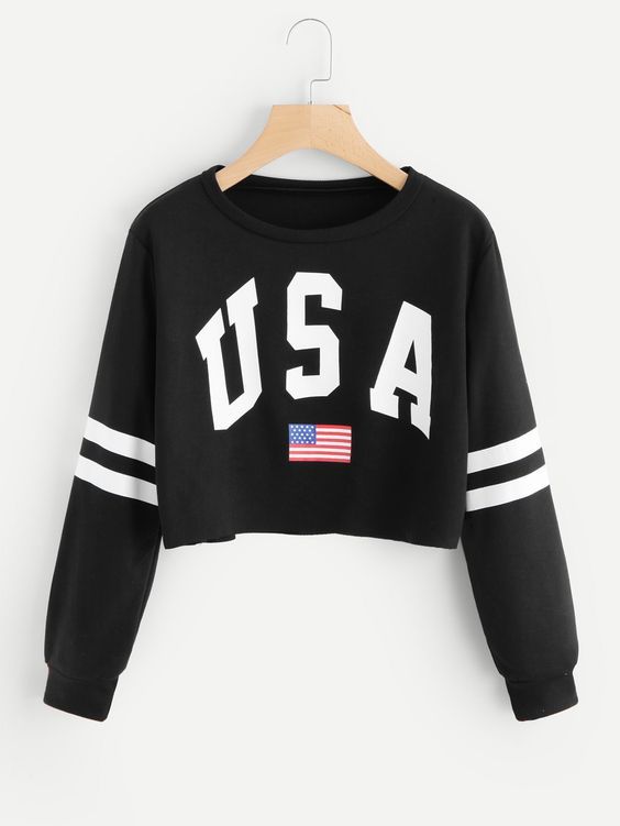 cropped, feminino, bandeira, usa - Player Sete Qual o seu jogo? - Camisetas, blusas de moletom casacos chinelos bonés.