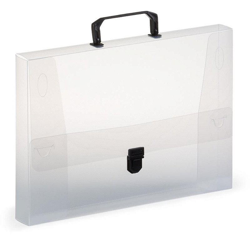 Maleta Plastica com ALCA Oficio 4CM Transparente - Digital Conveniência ...