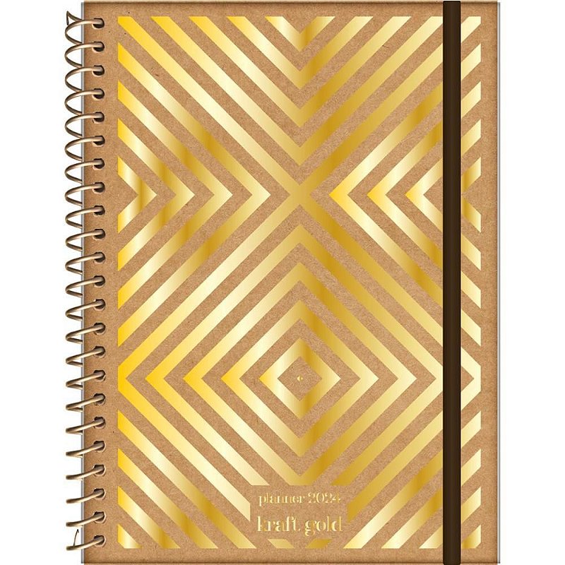 AGENDA/PLANNER 2024 KRAFT GOLD Espiral 160FLS (S) - Digital Conveniência  Informática e Papelaria