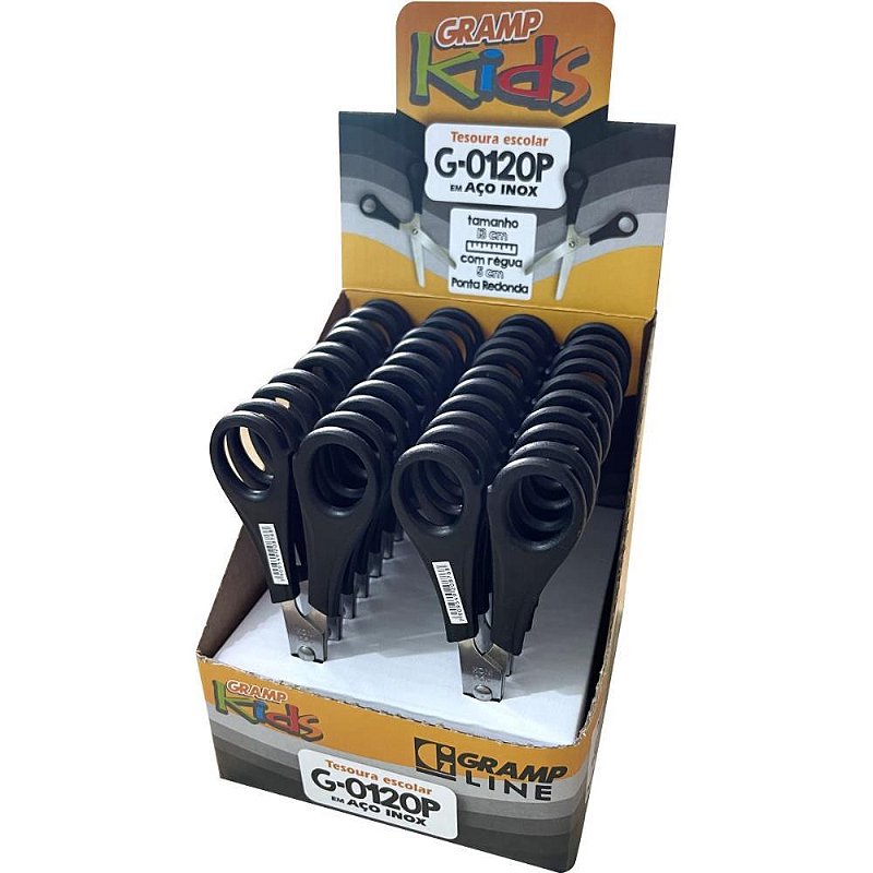 Tesoura Escolar G-0120 Preta 13CM Digital Conveniência