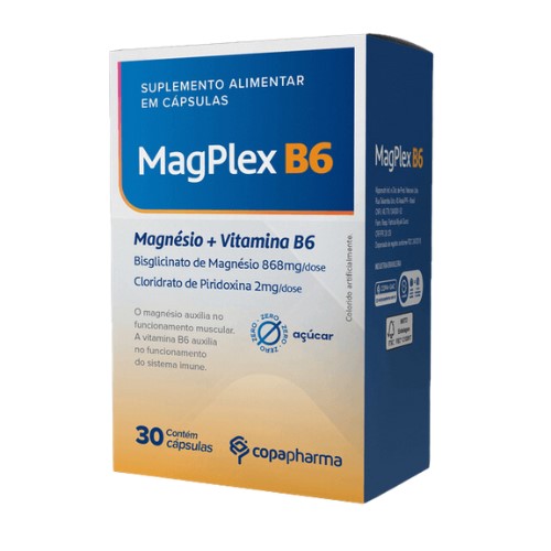 MAGPLEX B6 MAGNESIO VITAMINA B6 PIRIDOXINA BISGLICINATO MUSCULAR ...