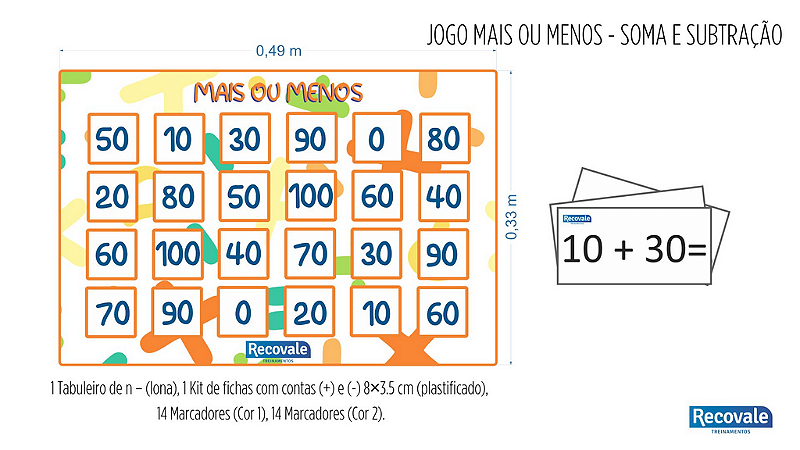 Jogo da Memória Soma ou Subtração