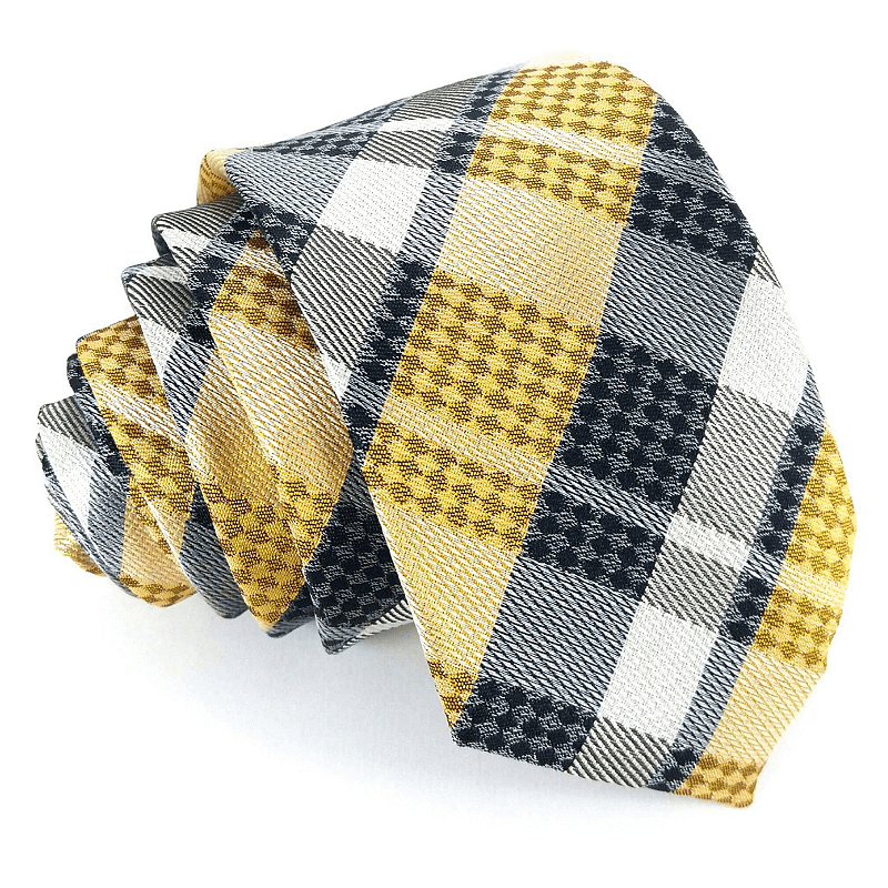 Gravata Slim Xadrez Amarela Linha Elegante - O Gravateiro - Gravatas,  Acessórios e Moda Masculina