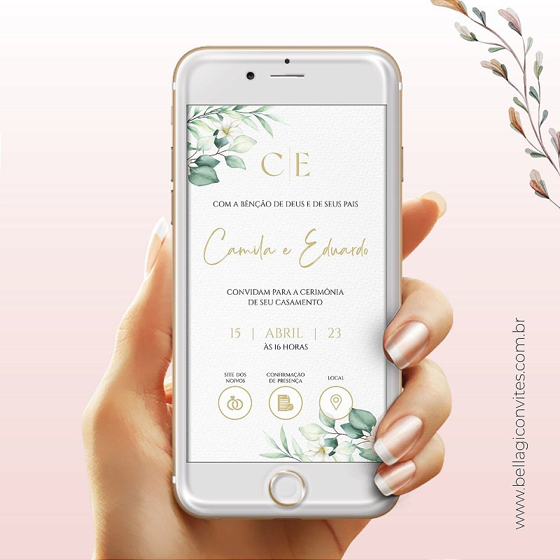 Convite De Casamento Digital / Virtual Interativo - Bellagi Convites