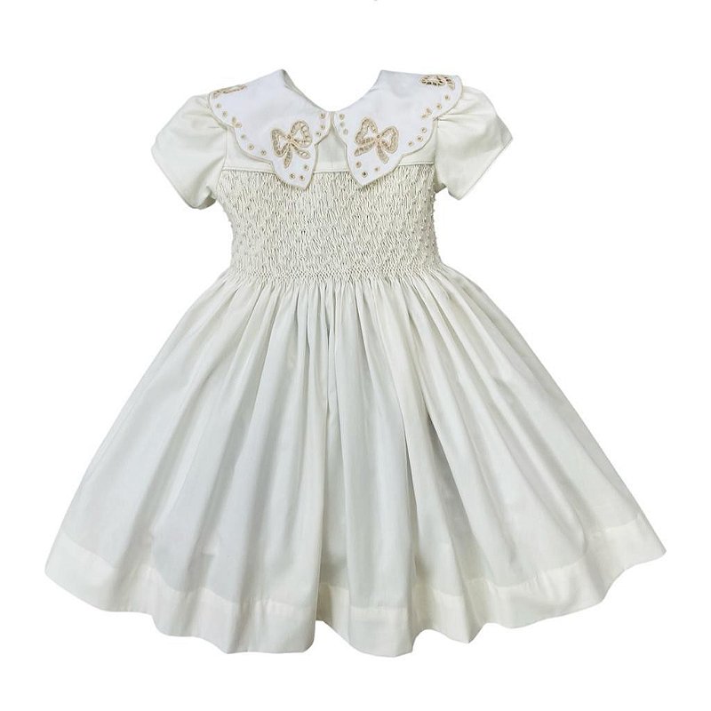 Vestido Infantil De Festa Casinha De Abelha E Richelieu Nude Babe Closet A Sua Loja De