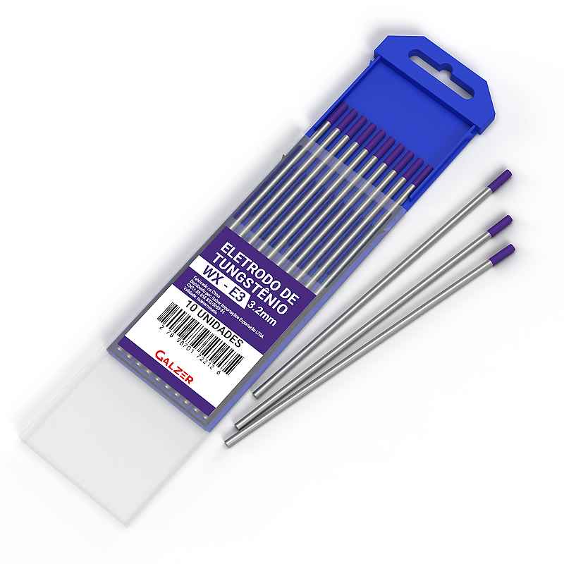 Kit 10 Eletrodo De Tungstênio Universal Lilás Wx-E3 3.2x150mm - Ferplus ...