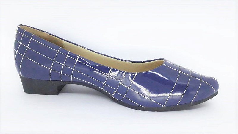 sapato social azul feminino