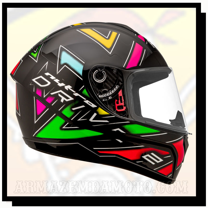 CAPACETE FLY DRIVE 2 NYTRO PRETO COLOR - ARMAZÉM DA MOTO