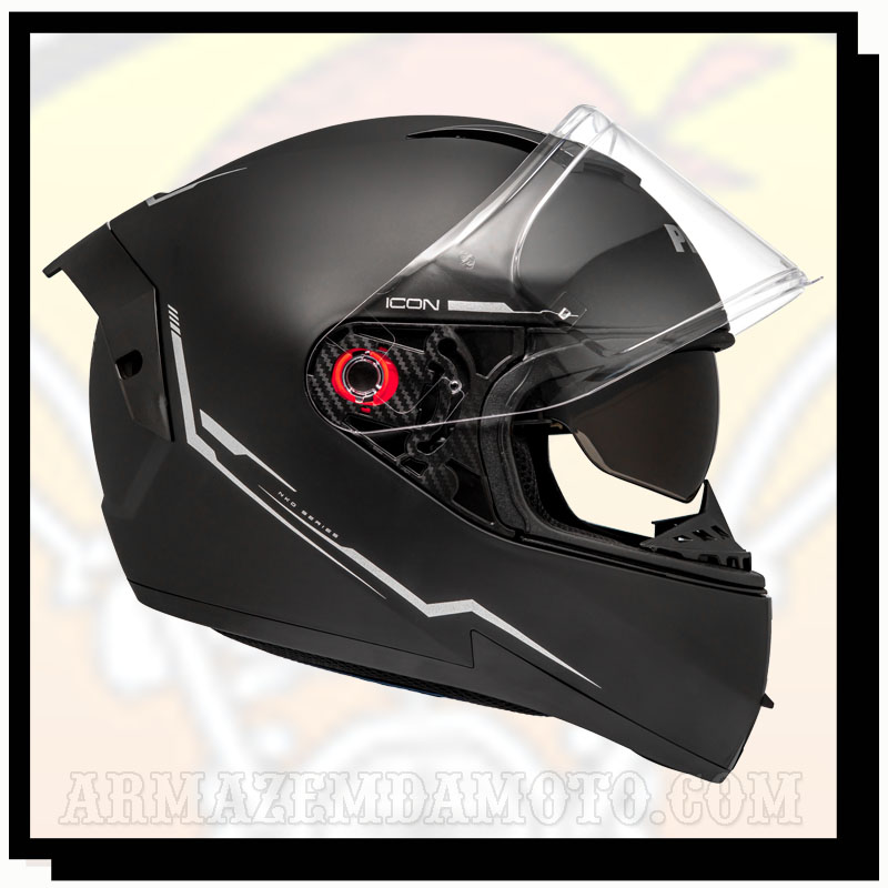 CAPACETE ICON PRO PRETO FOSCO - ARMAZÉM DA MOTO