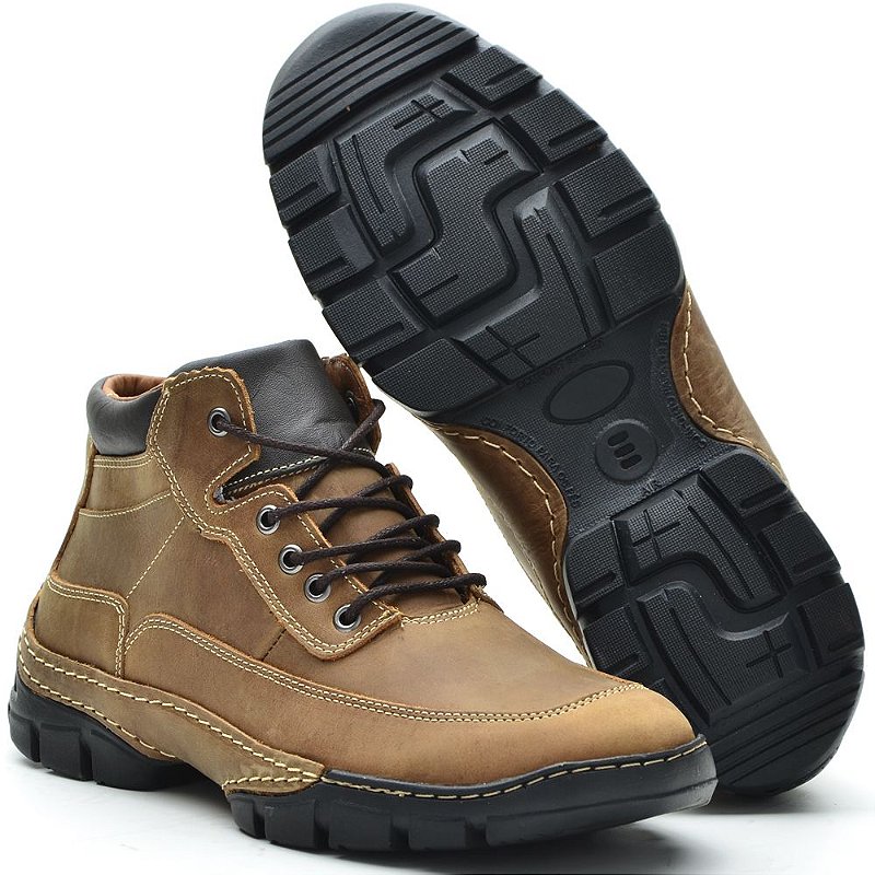 bota coturno adventure masculino couro legítimo 3206