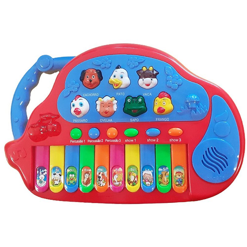 Piano Teclado Baby Fazendinha com Luz Músicas e Sons Animais – Seu
